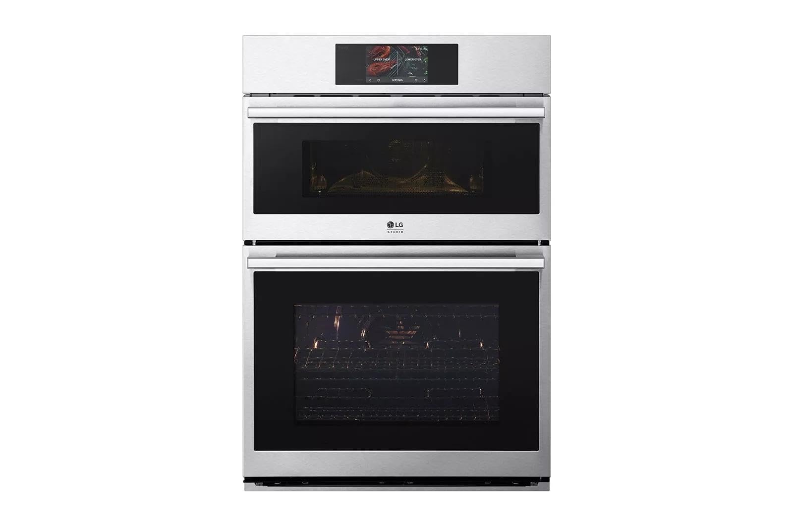 LG Studio WCES6428F 30 inch Stainless Combo Wall Oven with 6.4 Cu. Ft. Total Capacity