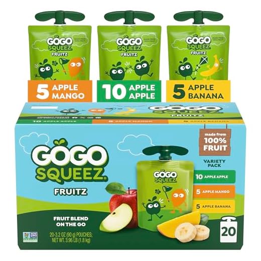 GoGo SqueeZ Fruit On The Go Variety Pack, Apple Apple, Apple Banana, & Apple Mango, 3.2 oz. (20 Pouches) - Tasty Kids Applesauce Snacks - Gluten Free Snacks For Kids - Nut & Dairy Free - Vegan Snacks