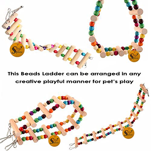 48cm-19-Inches-Playful-Natural-Wood-Bead-Swing-Flexible-Ladder-Toy-for-Cockatiel-Lovebird-Budgerigar-Sun-Conure-Finch-African-Grey-Canary-Cockatoo-Macaw-Budgeri-Birds
