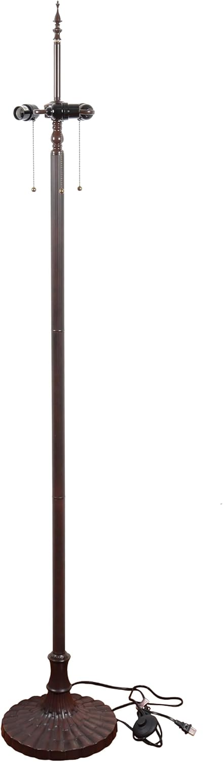 Bieye B11404 Tiffany Style Floor Lamp Base with 3-Light Pull Chain Switches Foot Switch for 16-26 inches lampshade 69 inches Tall