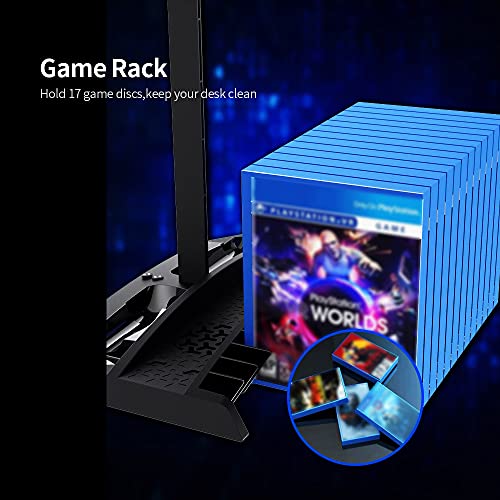 Suporte vecal para jogos 6 em 1 Ventilador de refrigeração Suporte para fone de ouvido Controlador S