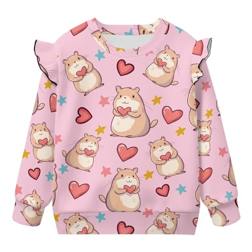 Girls Sweatshirts Long Sleeve Sweaters Crew Neck Pullover Fall Winter Outfits Loose Clothes Top for 1-8 Kids4