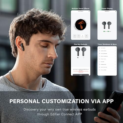 Image of Edifier X2s True Wireless Earbuds, Bluetooth 5.3, 13mm Dynamic Drivers, Deep Bass, Lightweight, AI Environmental Noise Cancelling, Custom Sound, IP54 Water Dust Resistant, Grey