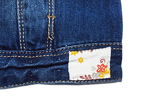 Image of KIDSCOOL SPACE Little Girl Jean Jacket,Flower Embroidered Denim Outfits