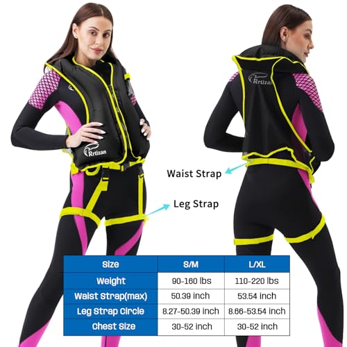Image of Rrtizan Inflatable Snorkel Vest for Adult, Suitable for Adult 90-220lbs