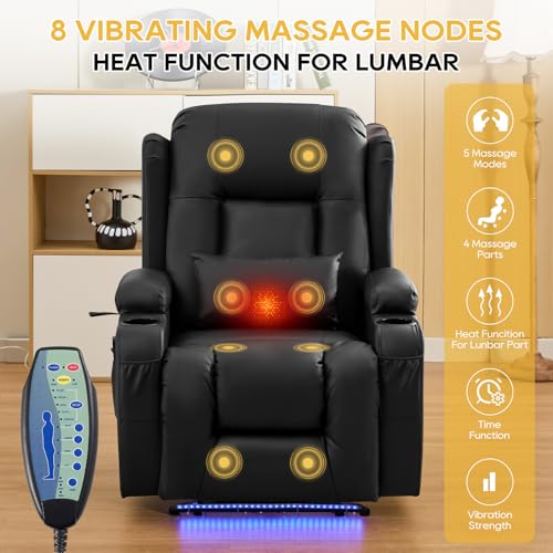 Sillón reclinable eléctrico negro de una plaza miniatura 3