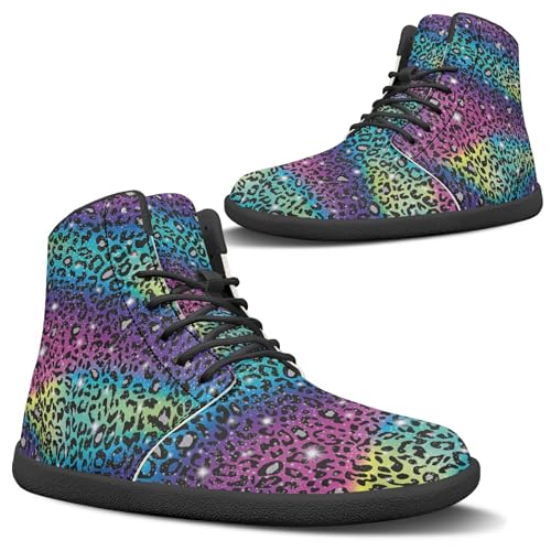 Image of Fashion Print Womens Mens High Top Barefoot Sneakers Flat Shoes