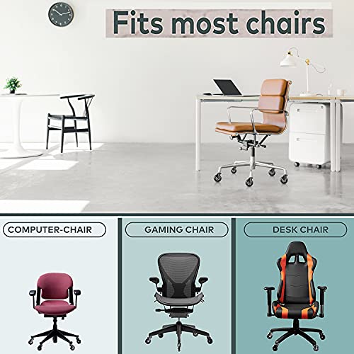 Yemi Bureaustoelwieltjes met harde vloeren, zeer stil, draaibare wielen voor bureaustoel, bureaustoel ... 75MM,10x22MM - Afbeelding 8