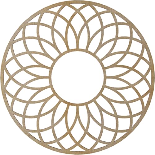 Image of Ekena Millwork 22 inchOD x 7 1 /2 inchID x 1 /4 inchT Cannes Wood Fretwork Pierced Ceiling Medallion, Hickory