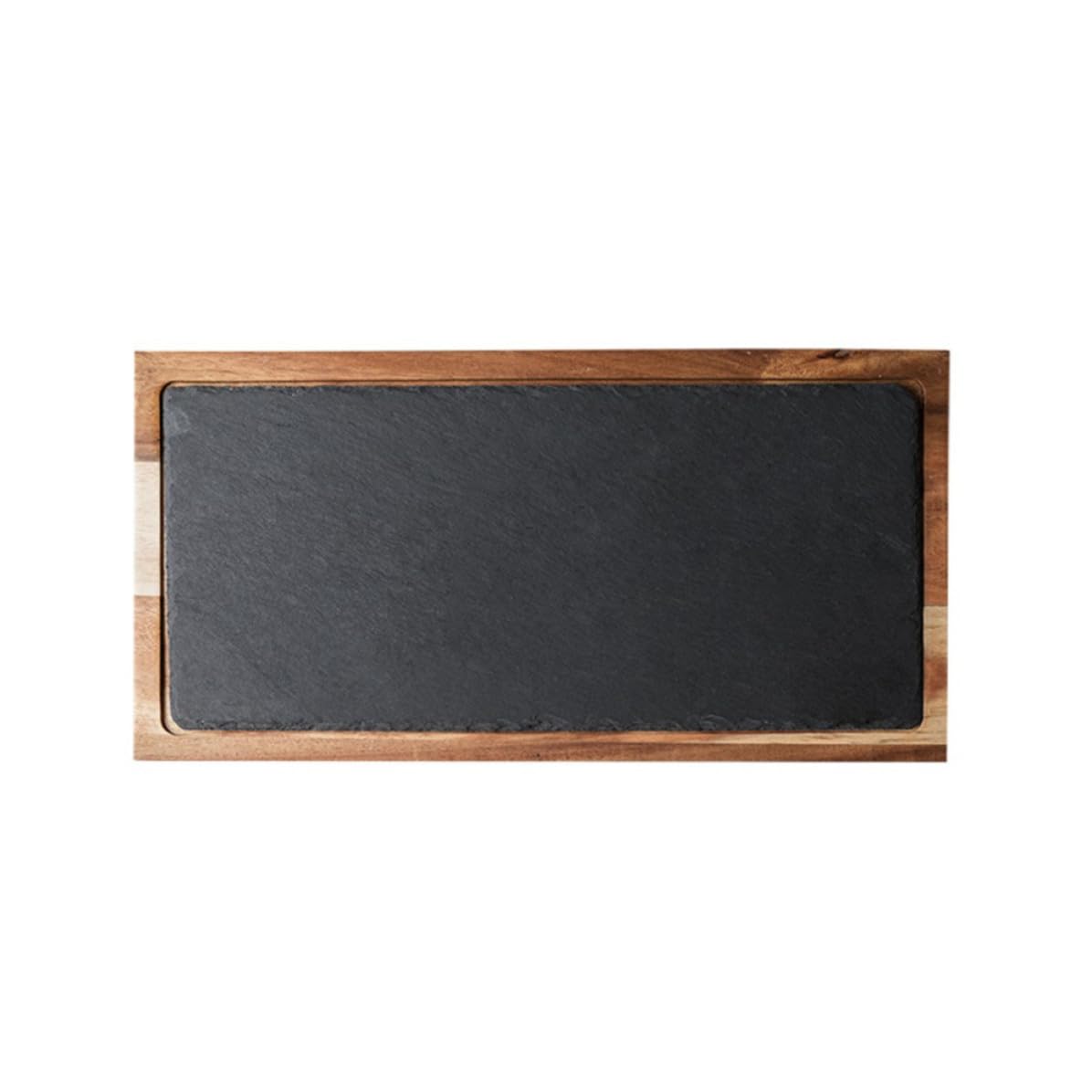 Plateau en ardoise noire et bois massif de buffet chic