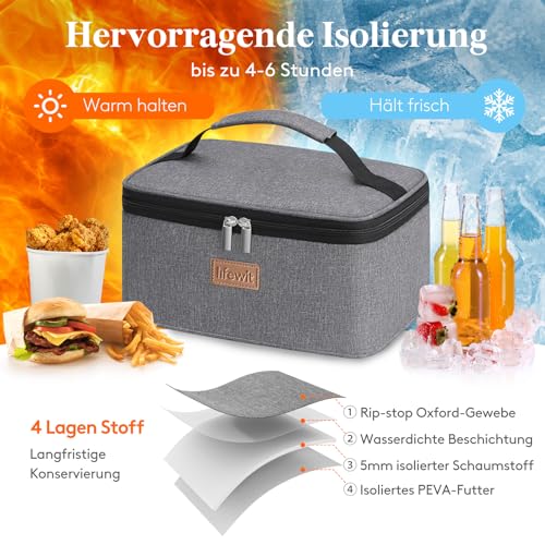 Lifewit Kühltasche Klein, Lunchbox, Lunchtasche, Faltbar Isoliertasche 6L – Ansicht 3
