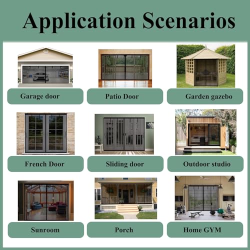 Image of Magnetic Garage Door Screen 12x9ft for 1 Car Garage Carport Patio Porch
