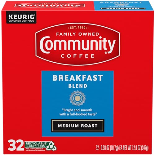 Image of Community Coffee Breakfast Blend, Medium Roast, Single-Serve Keurig K-Cup Pods, 32 Count (Pack of 4)