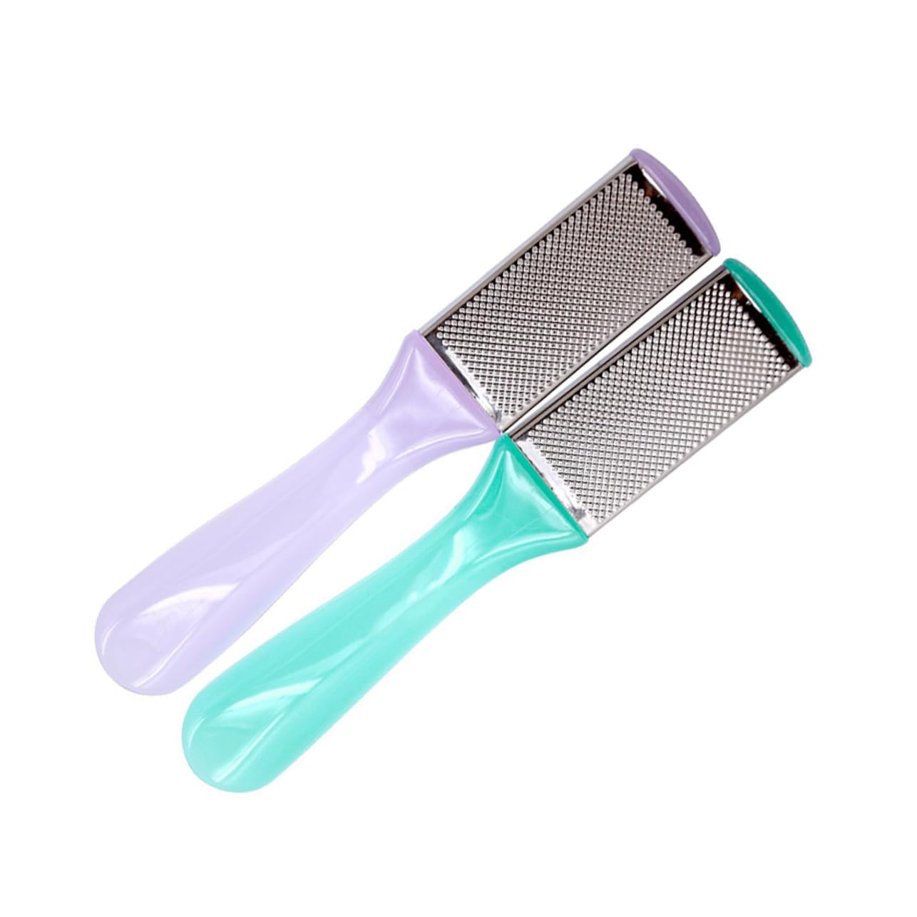BESTYASH 2Pcs Dual Sided Foot Rasp Stainless Steel and Sandpaper Tools for Cracked Heels Durable Foot File for Foot Care Random Color