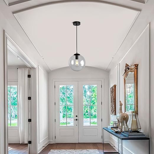 Image of Mahganya Decoration Modern Ceiling Lamp for Living Room, Office,Bedroom Lamp with All Fixtures and Fitting White Design Hanging Antique Fitting (Smoke Black Cap)