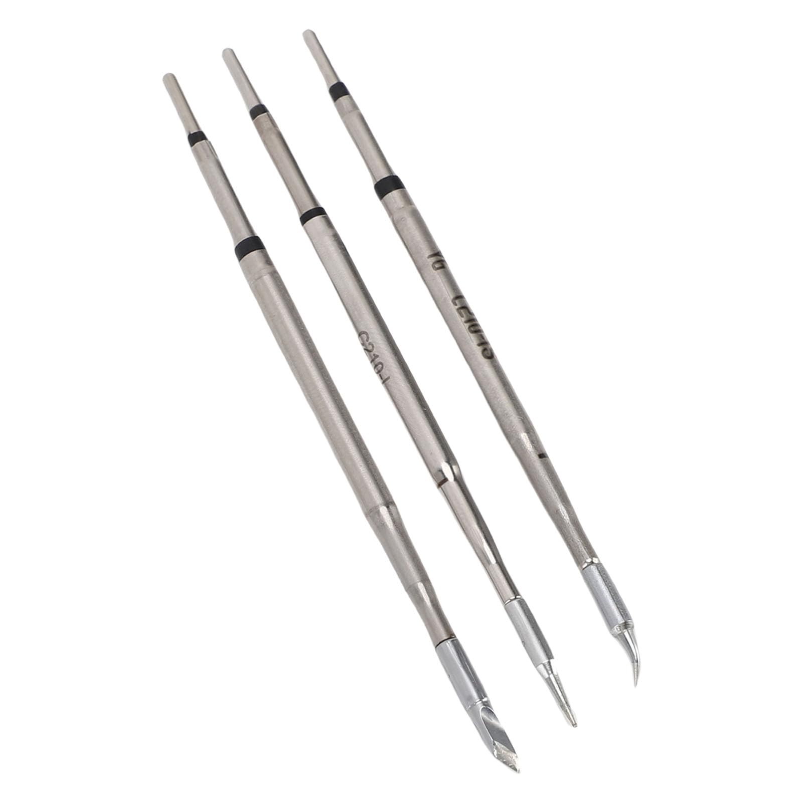 C210 Souder en Fer Tive pour JBC Sugo Aifen Quick T210 T26 A9 Station de Soudage, 3PCS Cutter Shaped + Pointu + Bent Tip Remplacement avec Boîte de Rangement