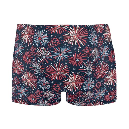 Independence Day Fireworks Mens Swim Trunk Swimwear Bathing Suit Swim Brief Square Leg Board Short S B0404788