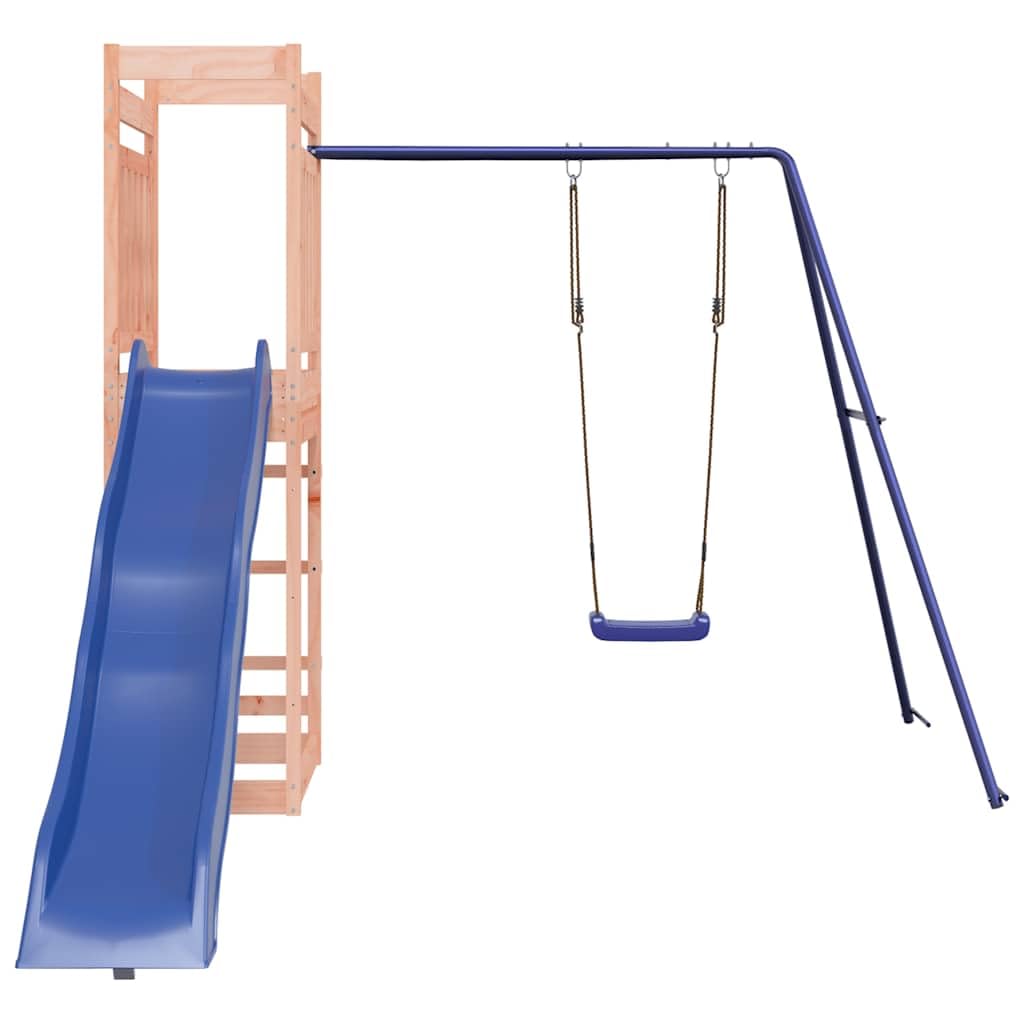 Spielturm Massivholz Douglasie 242 x 335 x 207 cm Spielturm Klettergerüst mit Rutsche Schaukel Kletterwand Kinder Kletterturm Spiel-Zubehör für Garten Holz Spielplatz Spielhaus