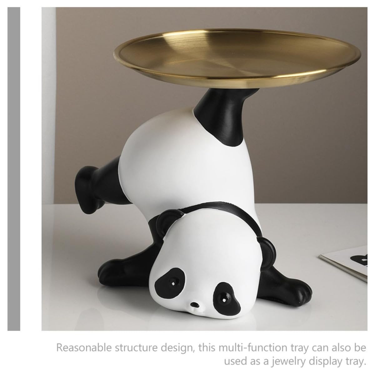 Porta Chiavi in Resina a Forma di Panda, Vassoio Decorativo Unico e Delicato per Ingresso Casa, Facile da Pulire, Durevole e Non Deformabile, per Regali Housewarming