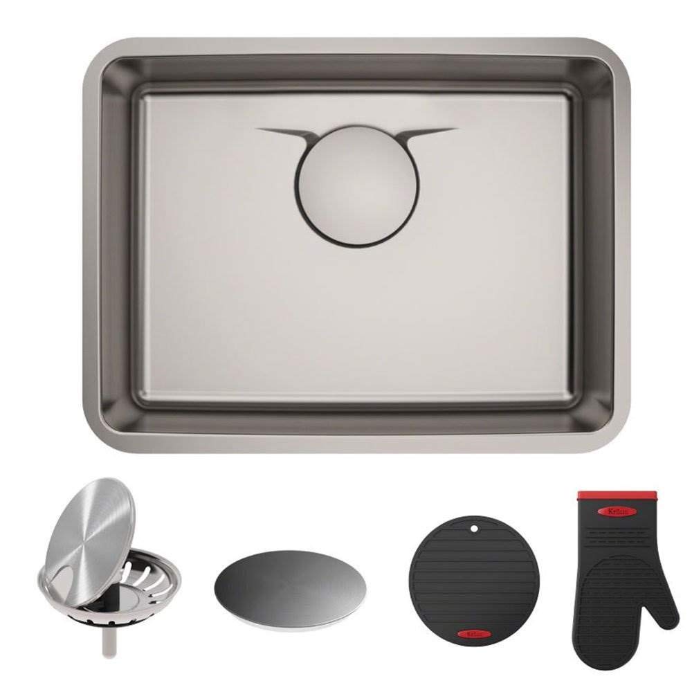 Photo 1 of **USED**KRAUS Dex 25-Inch Undermount Single Bowl TRU16 Gauge Stainless Steel Kitchen Sink with Drain Assure Water Way and Versi Drain Assembly