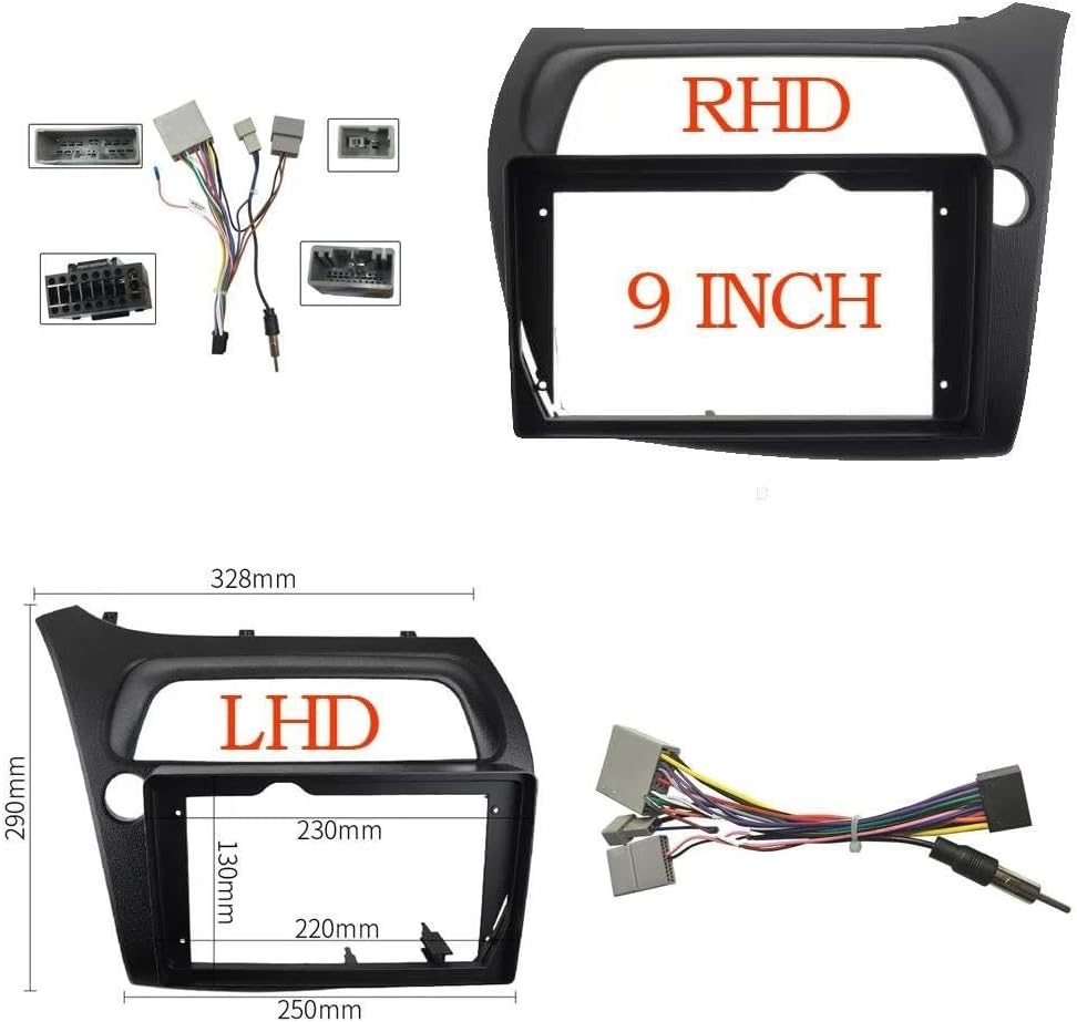 ラジオパネルフェイシア に適合する シビックハッチバック 2006 2007 2008 2009 2010 2011 2012 2