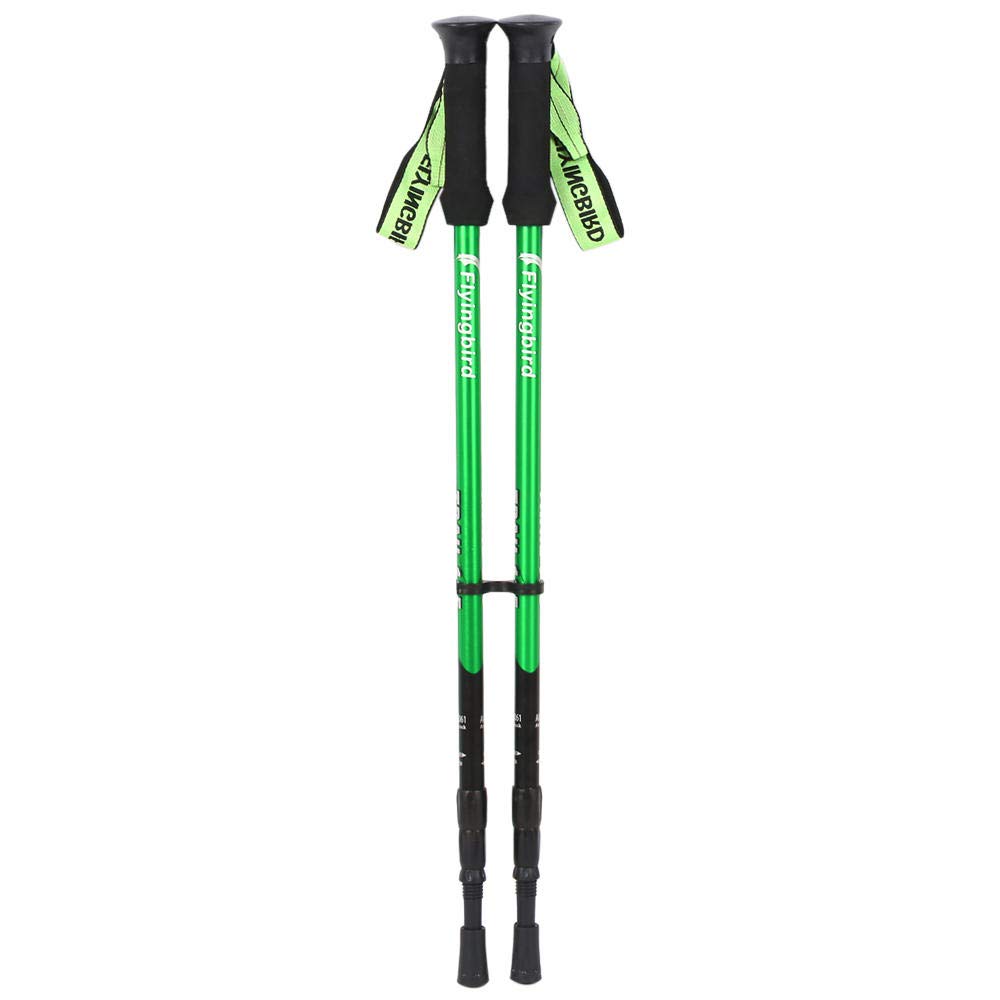 work out Bastón de Senderismo Bastón de Trekking Plegable Anti-Choque Ultra Ligero Ajustable Bastones de Marcha para Practicar SenderismoCaminar Viajar 1 par-Carbón