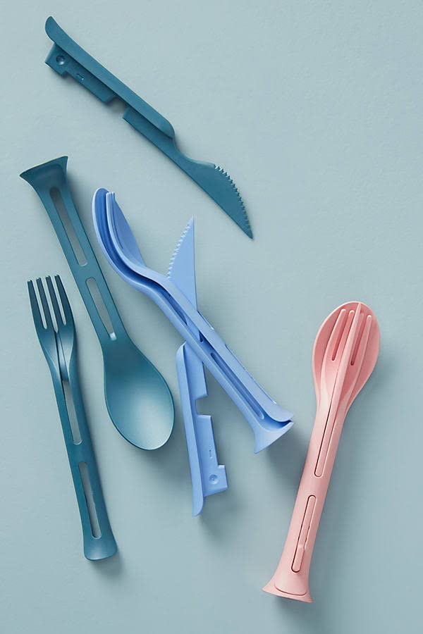 XML 3 in 1 Spoon Set Plastic Fork and Knife Kitchen Cutlery for Baby Travel, School, Picnic, Office, Daily Use (Multicolor, Pack of 5) 3