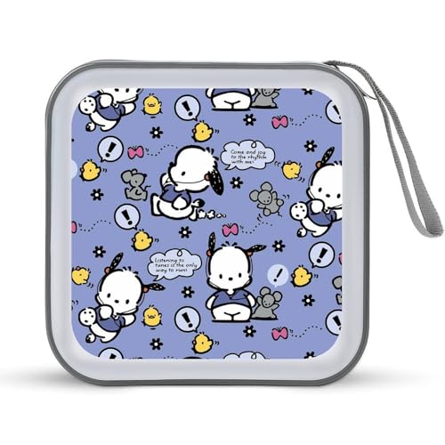 ポチャッコ CDケース プラケース DVD収納ケース CD収納ボックス ディスクケース 防水 メディアケース 大容量 40枚収納 小型 持ち運び便利 薄型 ファスナー付 旅行