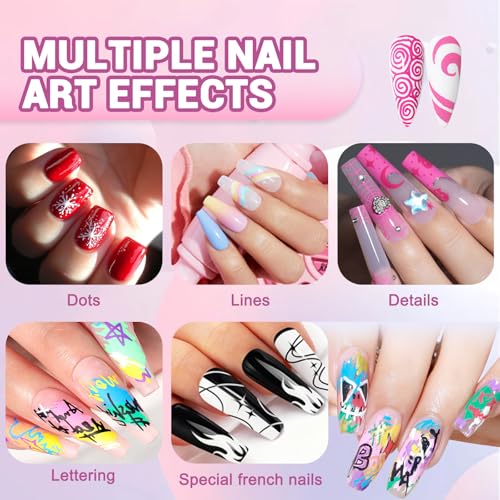 Image of Nail Art Pens Set, 12 Color 0.7 MM Nail Art Markers Nail Polish Pens Drawing Painting Point Liner Painted Kit, Waterproof and Quick-drying Nail for DIY Design Manicure Tools
