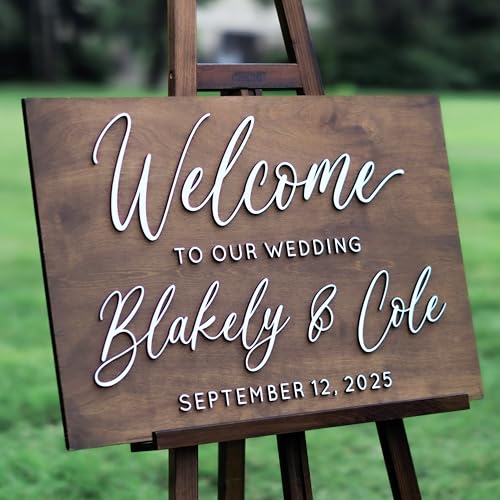 Personalized Rustic Wedding Welcome Sign, Wooden Welcome Sign, Custom Wedding Sign, Modern Wedding 3D Sign, Personalized Wedding Decor