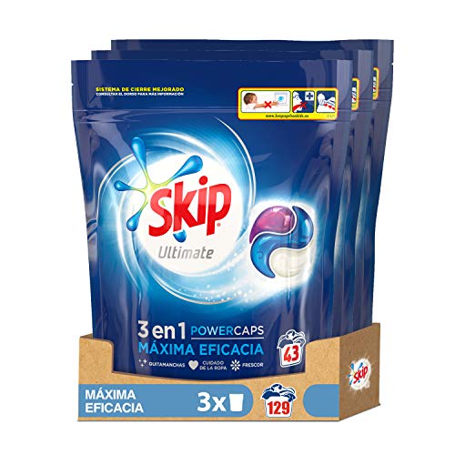 Skip Ultimate Detergente Capsulas 3en1 MAXIMA EFICACIA 43lav - Pack de 3