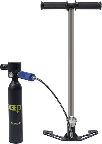 Tanque de buceo con bomba para 5-10 minutos bajo el agua, equipo de buceo portátil de 0.5 L tanque de oxígeno de buceo para práctica de buceo en 30