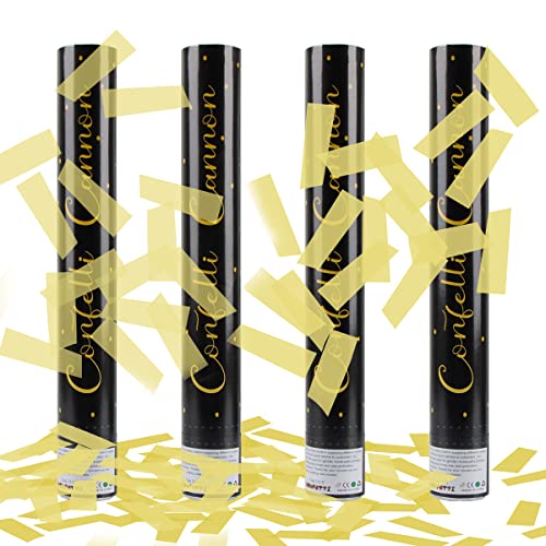 Confetti Cannons, XiXiRan 4pcs*Lanceur Confettis Papier de Riz Collant, Lanceur de Confettis, Confettis Tube Mariage, Canon à Confettis Anniversaire, Tube de Confettis, Lanceur Confettis Canon
