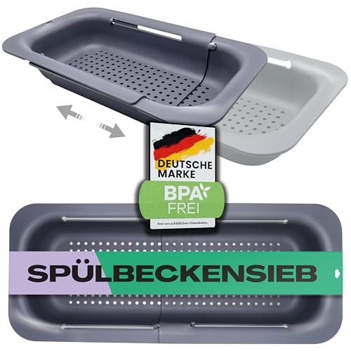 Netrox Bandeja Extensible para Fregadero - Bandeja Coladora de Cocina Ajustable para Escurrir - Colador para Fregadero Apto para Lavavajillas - Colador Escurridor para Pasta, Verduras, Frutas