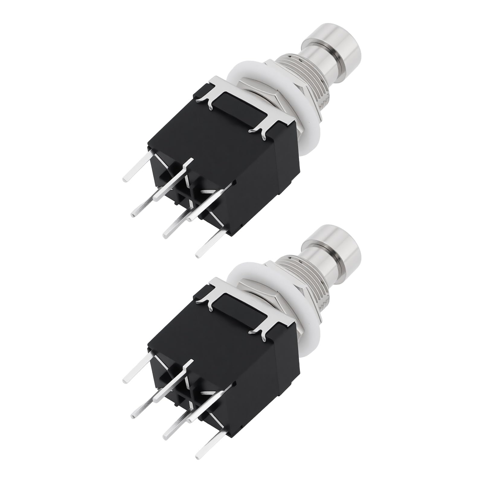 ECSiNG 2pcs 6Pin Electric Guitar Effect Pedal Switches PBS-24-202P Bypass ON/ON DPDT Latching Stomp Foot Switch AC 250V/2A 125V/4A
