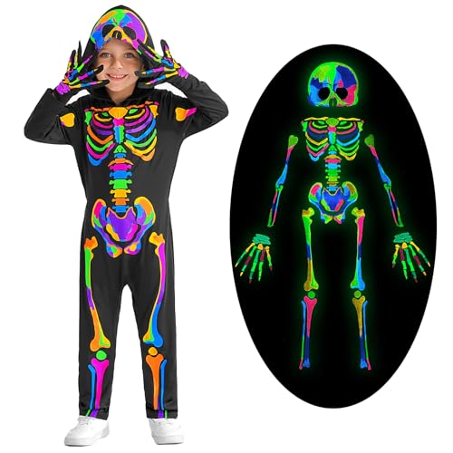 Weixinbuy Toddler Glow in the Dark Skeleton Jumpsuit Halloween Costume