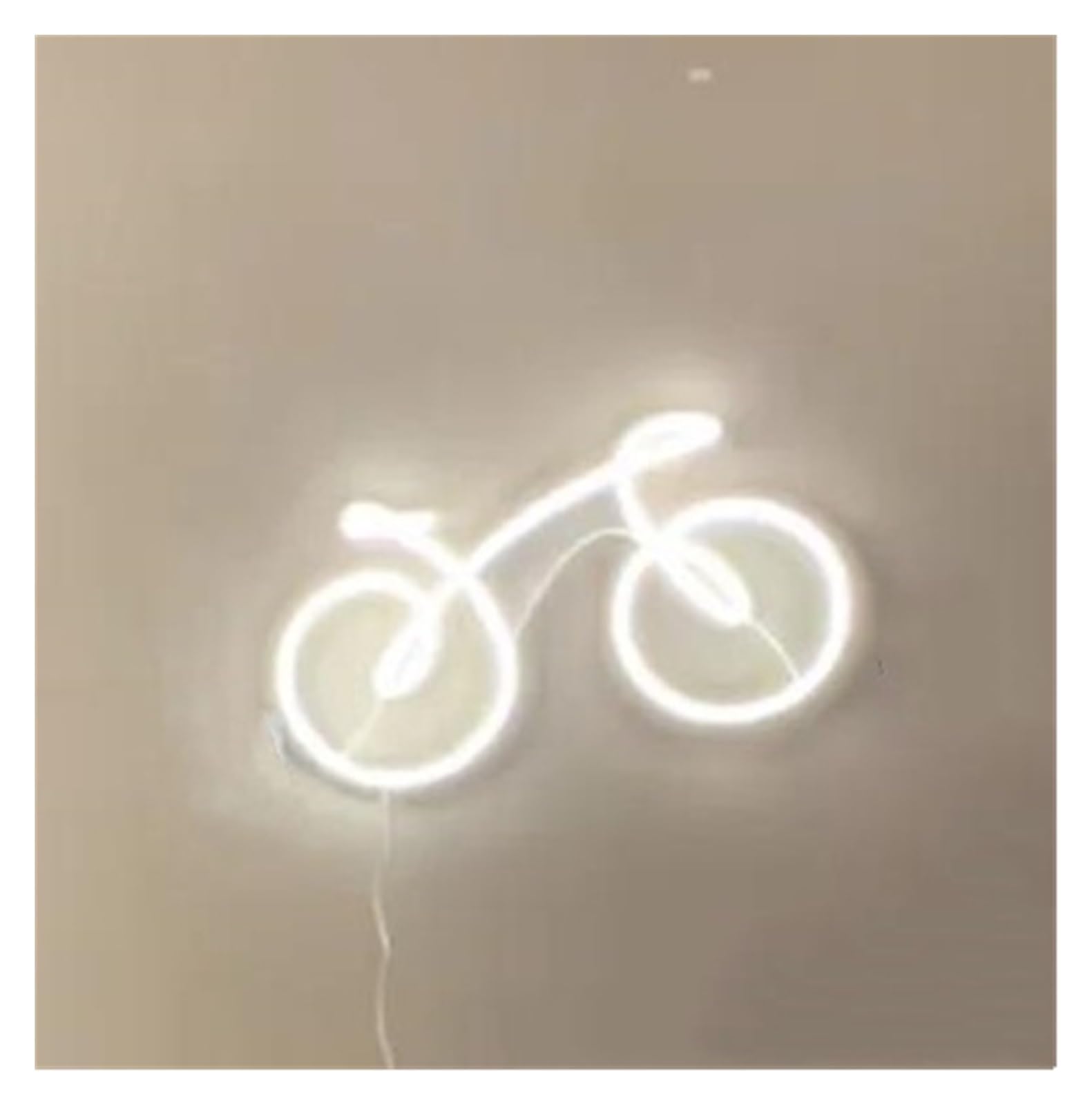 LEMST Signs Lamp Bike Bicycle Neon Sign, Bicycle Wall Decor, Bike Art, Bicycle Art, Bicycle Neon Wall Decor 40x24cm(White)