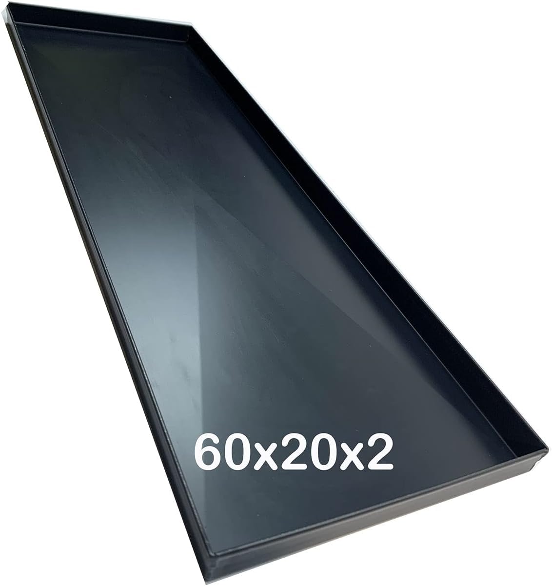 [2 PEZZI] Teglie forno 60x20x2 Cm, Bordo 2 cm con diagonale Spessore teglie 8/10 Pizza alta idratazione ideale per pizza focaccie
