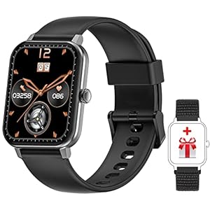 Smartwatch Herren Damen – Temperaturmessung 1,69 Zoll HD Screen, Blutsauerstoff (SpO2) Fitnessuhr mit Schrittzähler Kalorien, Smart Watch mit Herzfrequenz Schlaf Überwachung (Verbesserte Version)