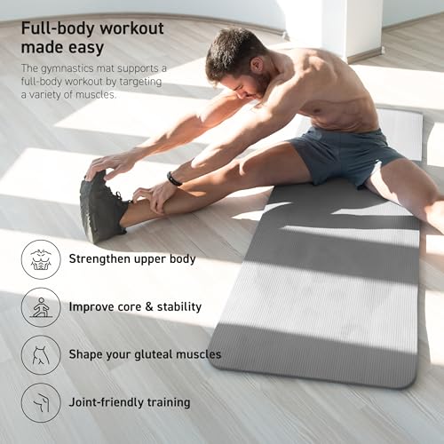 Image of MSPORTS Yoga Mat Premium Non Slip Thick - Extra Comfortable Exercise Mat for Home Workouts, Pilates, Stretching & Gym - Cushioned NBR Foam, Gym Mat with Strap, for Women & Men