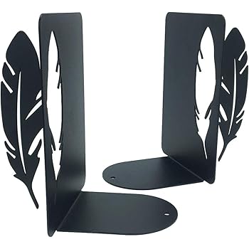 Msfun Buchstutzen Eisen Mit Stilvoller Qualitat Dekorative Buchstutzen Kreative Buchstutzen Buchstutzen Fur Schwere Bucher Feder Schwarz Amazon De Kuche Haushalt