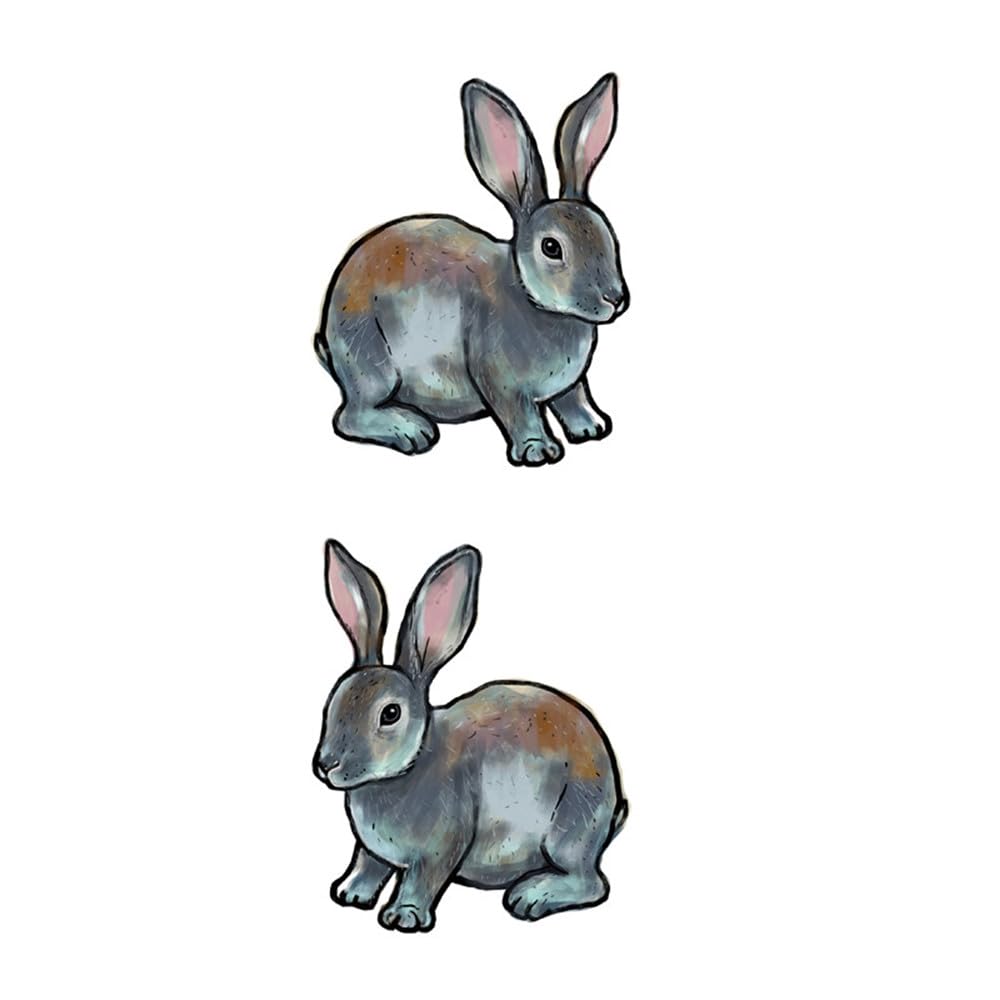 Rabbit Cartoon Temporary Tattoo Sticker Hare Waterproof Party Favor 10.5X6cm Set of 5