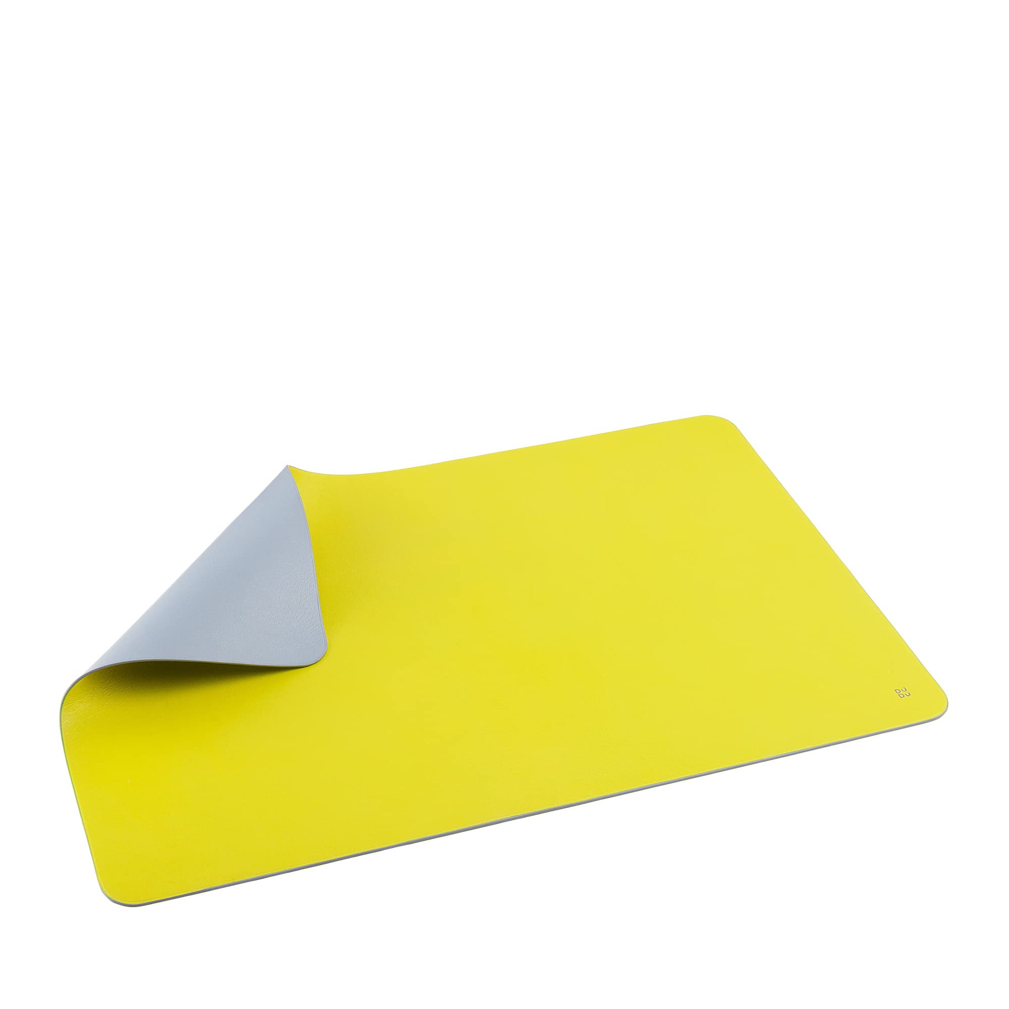 DUDU Sottomano Scrivania Ufficio in Pelle Bicolore CM 61x40, Double-Face Arrotolabile, Antiscivolo Morbido Senza Cuciture Lime