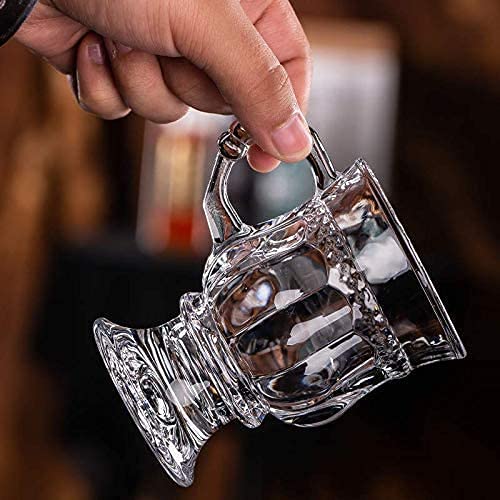 KriVat Glass Coffee Mugs with Handle Set of 6,Clear Tea Cup Set 2