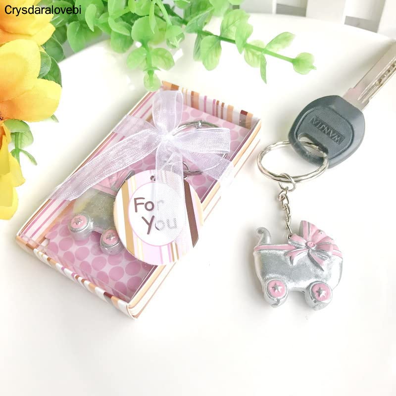 50 x Schlüsselanhänger für Baby-Kutschen, Baby-Kleidung, Gastgeschenke für Babyparty, Taufe, Party, Andenken, Geburtstag, Schlüsselanhänger (1)