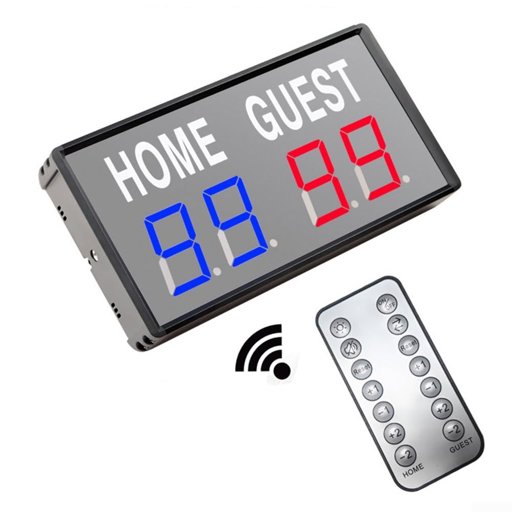 SCOREboard für SCORE Keeper, tragbare LED-Tischplatte, elektronisch, digital für Scoreboards mit Fernbedienung für Basketball, Tischtennis, Volleyball, Tischtennis, Sport
