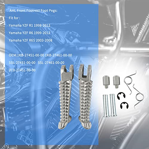 AHL Motorrad Vorne Fußstütze Pedal Fußrasten für Yamaha YZF R1 1998-2012/ YZF R6 1999-2012/ YZF R6S 2003-2008