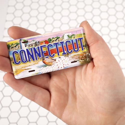 Imán decorativo rectangular con diseño placa de Connecticut miniatura 4