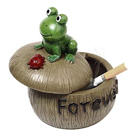 Monsiter QE Cigarette Ashtray Outdoor Creative Frog Ashtray with Lid for Home Cover