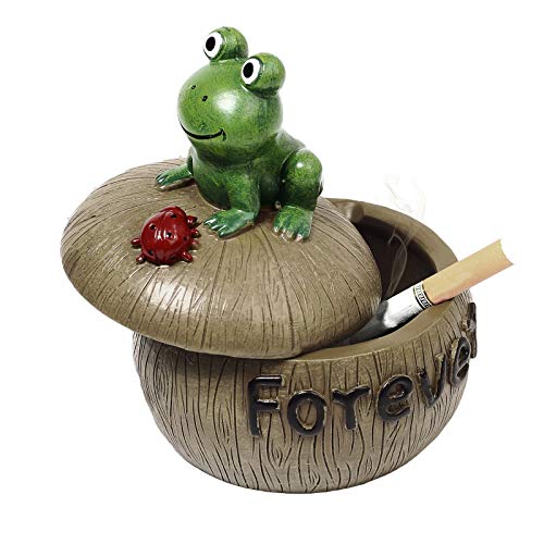 Monsiter QE Cigarette Ashtray Outdoor Creative Frog Ashtray with Lid for Home
